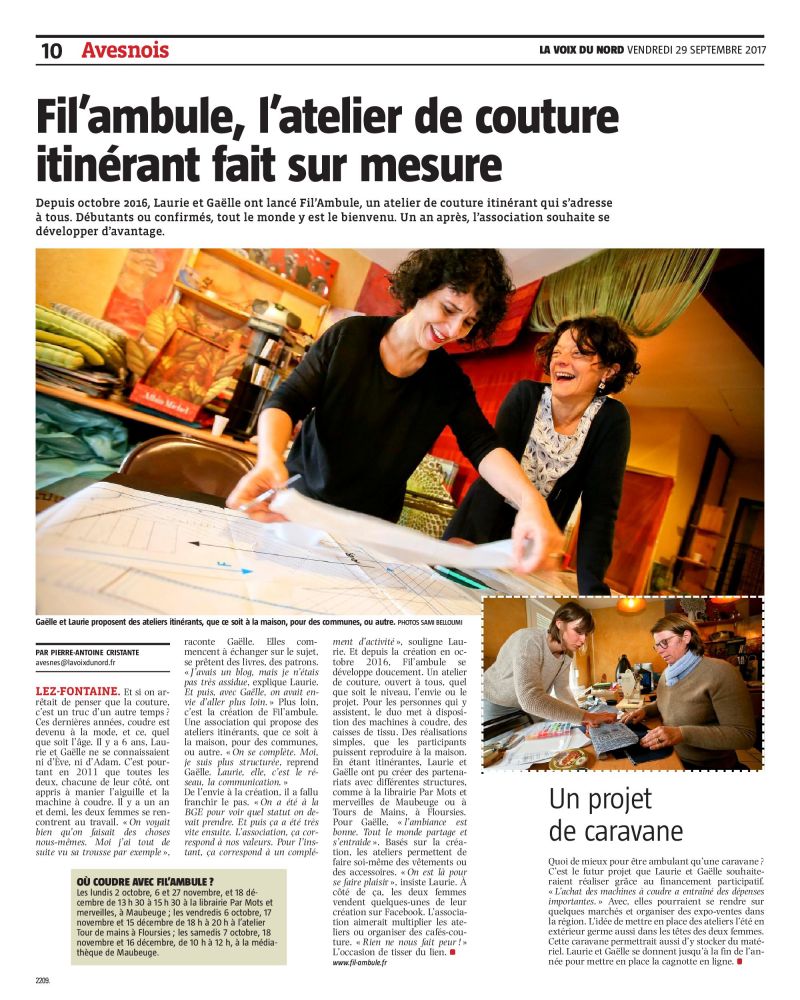 Fil'Ambule - atelier de couture itinérant - Vente de créations originales. Couture, Crochet Atelier Enfants & Adultes